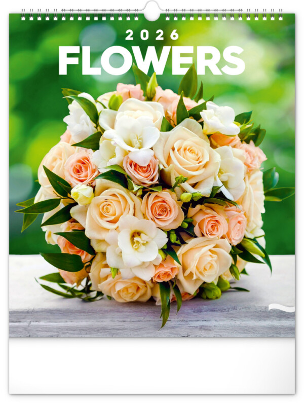 NOTIQUE Wall calendar Flowers 2026, 30 x 34 cm
