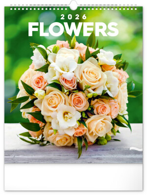 NOTIQUE Wall calendar Flowers 2026, 30 x 34 cm - Reklamnepredmety
