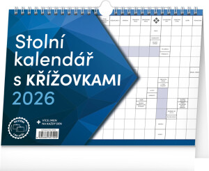 NOTIQUE Desk calendar with crossword puzzles with hook CZ 2026, 30 x 21 cm - Reklamnepredmety