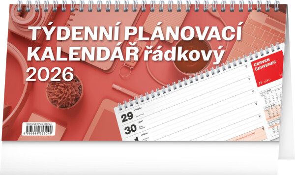 NOTIQUE Desk calendar Planner line CZ 2026, 25 x 12.5 cm