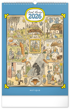 NOTIQUE Wall calendar Josef Lada CZ 2026, 33 x 46 cm - Reklamnepredmety