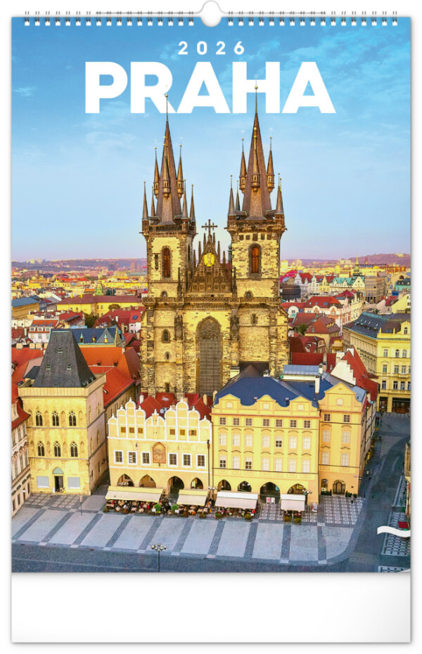 NOTIQUE Wall calendar Prague CZ 2026, 33 x 46 cm