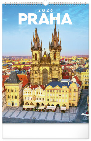 NOTIQUE Wall calendar Prague CZ 2026, 33 x 46 cm - Reklamnepredmety