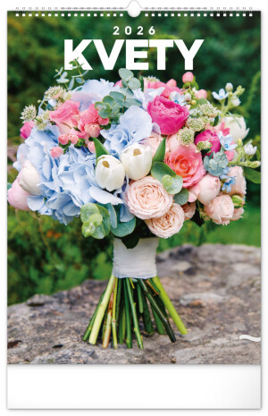 NOTIQUE Wall calendar Flowers 2026, 33 x 46 cm - Reklamnepredmety