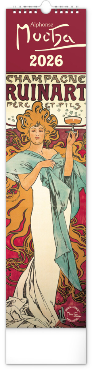 NOTIQUE Wall calendar Alfons Mucha CZ/SK 2026, 12 x 48 cm - Reklamnepredmety