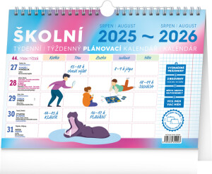 NOTIQUE School planning calendar with hook CZ/SK 2026, 30 x 21 cm - Reklamnepredmety