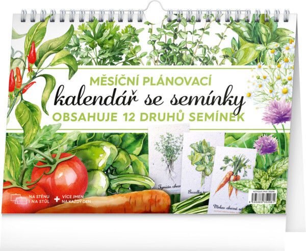 NOTIQUE Monthly planning calendar with seeds CZ 2026, 30 x 21 cm