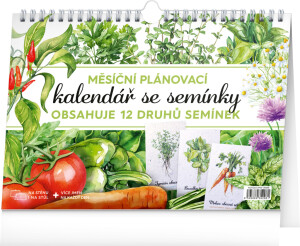 NOTIQUE Monthly planning calendar with seeds CZ 2026, 30 x 21 cm - Reklamnepredmety