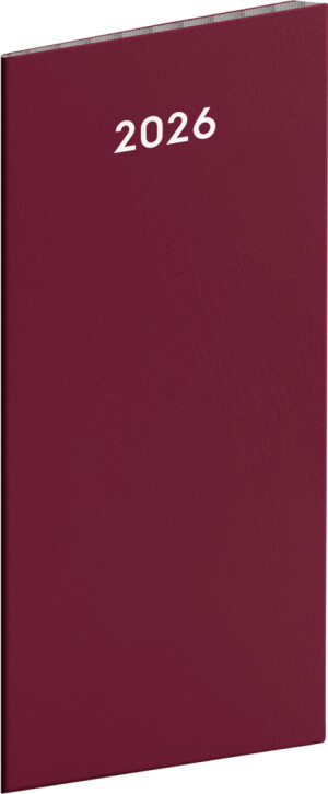 NOTIQUE Pocket diary Wine 2026, monthly planner, 8 x 18 cm - Reklamnepredmety