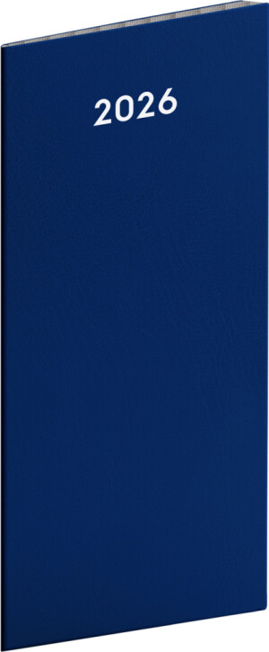 NOTIQUE Pocket diary Blue 2026, monthly planner, 8 x 18 cm - Reklamnepredmety