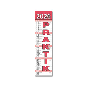 Praktik wall planner calendar red 2026 - Reklamnepredmety