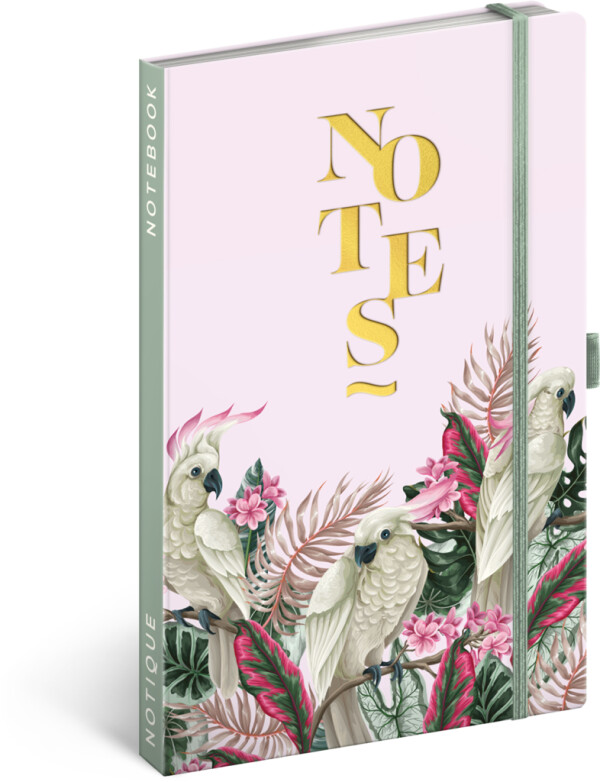 NOTIQUE Notes Cockatoo, striped, 13 x 21 cm