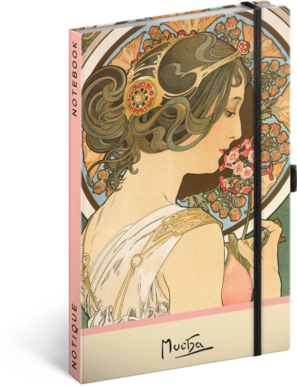 NOTIQUE Notes Alfons Mucha – Primrose, dotted, 13 x 21 cm