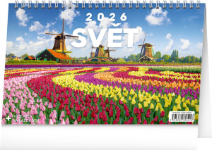 NOTIQUE Desk calendar World CZ 2026, 23.1 x 14.5 cm - Reklamnepredmety