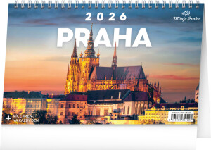 NOTIQUE Desk Calendar Prague – I Love Prague CZ 2026, 23.1 x 14.5 cm - Reklamnepredmety