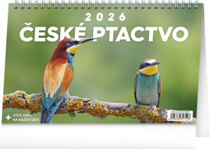 NOTIQUE Desk calendar Czech birds CZ 2026, 23.1 x 14.5 cm - Reklamnepredmety