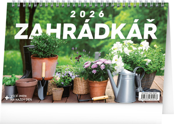 NOTIQUE Desk calendar Gardener CZ 2026, 23.1 x 14.5 cm