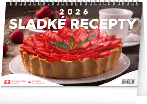 NOTIQUE Desk calendar Sweet recipes CZ 2026, 23.1 x 14.5 cm - Reklamnepredmety