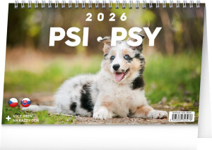 NOTIQUE Desk calendar Dogs – Dogs CZ/SK 2026, 23.1 x 14.5 cm - Reklamnepredmety