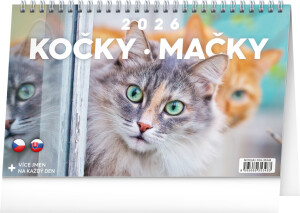 NOTIQUE Desk calendar Cats – Cats CZ/SK 2026, 23.1 x 14.5 cm - Reklamnepredmety