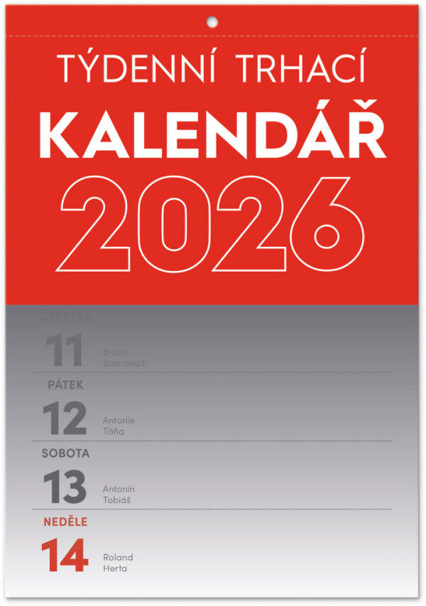 NOTIQUE Wall calendar Tear-off weekly CZ 2026, A5