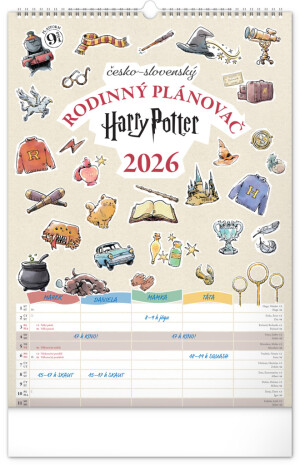 NOTIQUE Wall Calendar Family Planner Harry Potter 2026, 33 x 46 cm - Reklamnepredmety