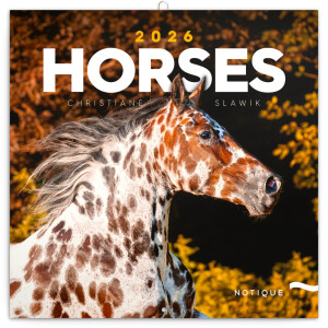 NOTIQUE Notebook Horses – Christiane Slawik 2026, 30 x 30 cm - Reklamnepredmety