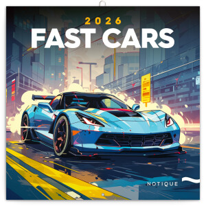 NOTIQUE Notebook Fantastic Cars 2026, 30 x 30 cm - Reklamnepredmety