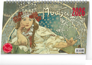 NOTIQUE Desk calendar Alfons Mucha CZ 2026, 23.1 x 14.5 cm - Reklamnepredmety
