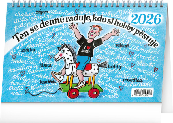 NOTIQUE Desk Calendar Our Hobby CZ 2026 – Kamila Skopová, 23.1 x 14.5 cm