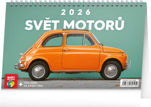 NOTIQUE Desk calendar World of Motors CZ 2026, 23.1 x 14.5 cm - Reklamnepredmety