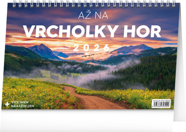 NOTIQUE Desk calendar Up to the mountain tops CZ 2026, 23.1 x 14.5 cm