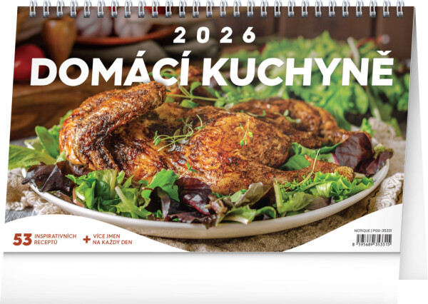 NOTIQUE Desk Calendar Home Kitchen CZ 2026, 23.1 x 14.5 cm