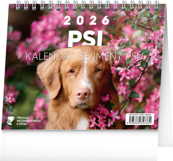 NOTIQUE Desk calendar Dogs - with dog names CZ 2026, 16.5 x 13 cm, 16.5 x 13 cm