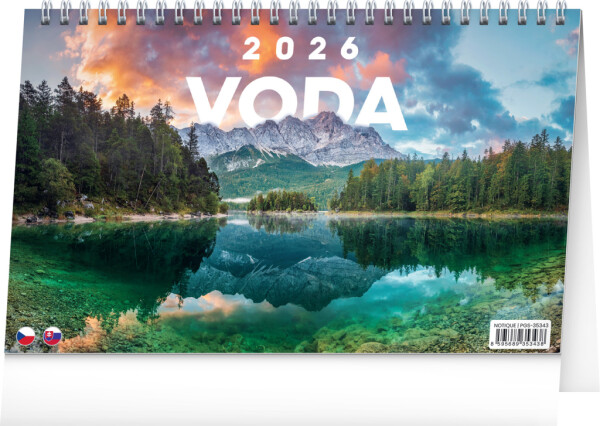 NOTIQUE Desk calendar Water CZ/SK 2026, 23.1 x 14.5 cm