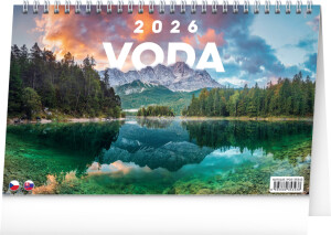 NOTIQUE Desk calendar Water CZ/SK 2026, 23.1 x 14.5 cm - Reklamnepredmety