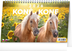 NOTIQUE Table calendar Horses - Horses CZ/SK 2026, 23.1 x 14.5 cm - Reklamnepredmety