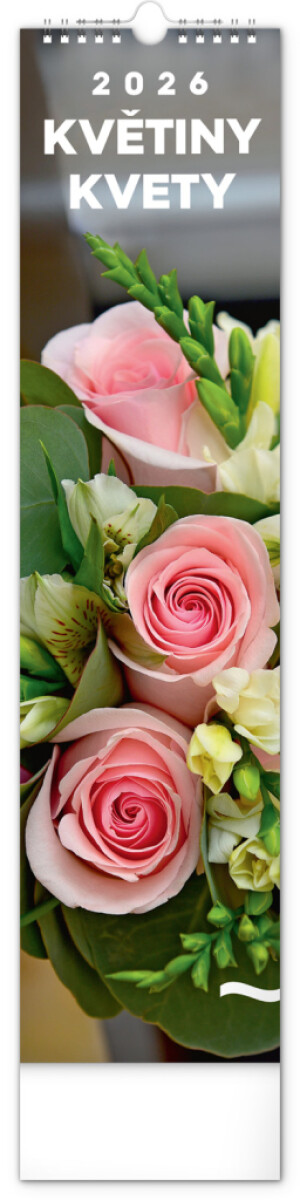 NOTIQUE Wall calendar Flowers – Flowers CZ/SK 2026, 12 x 48 cm - Reklamnepredmety