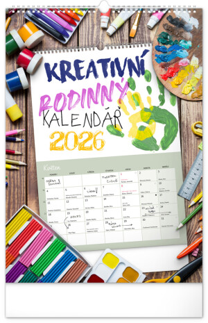 NOTIQUE Creative Family Calendar CZ 2026, 33 x 46 cm - Reklamnepredmety