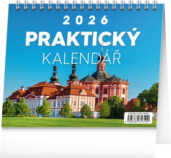 NOTIQUE Desk calendar Practical calendar with quotes CZ 2026, 16.5 x 13 cm