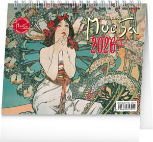 NOTIQUE Desk calendar Alfons Mucha CZ 2026, 16.5 x 13 cm - Reklamnepredmety