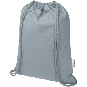 Oregon Blend bag made of recycled GRS, 140 g/m², with drawstring and 5 l capacity - Reklamnepredmety