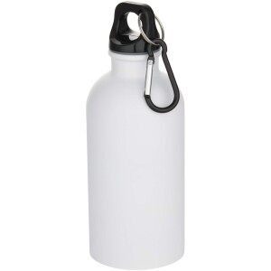 400 ml Oregon single-walled stainless steel water bottle with RCS certification, carabiner and matte finish - Reklamnepredmety