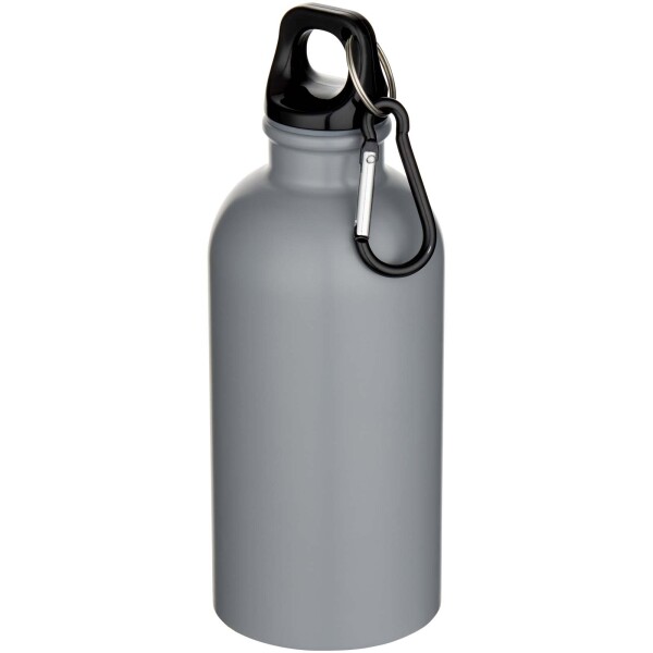 Oregon 400 ml matte RCS recycled single wall stainless steel water bottle with carabiner