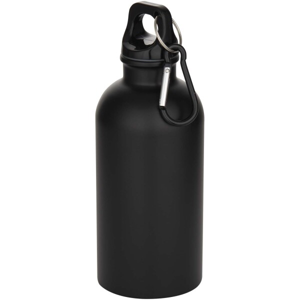 Oregon 400 ml matte RCS recycled single wall stainless steel water bottle with carabiner