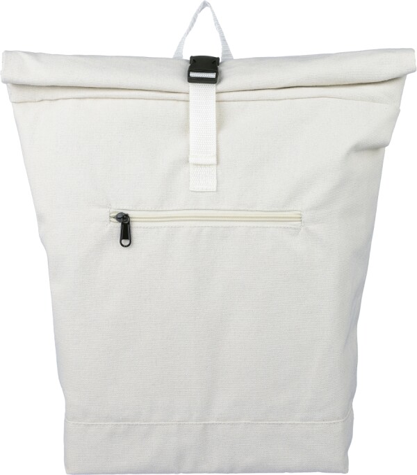 Recycled polycotton (330 gsm) rolltop backpack