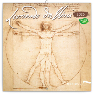 NOTIQUE Notepad Leonardo da Vinci 2026, 30 x 30 cm - Reklamnepredmety