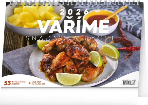 NOTIQUE Desk calendar Quick recipes CZ 2026, 23.1 x 14.5 cm