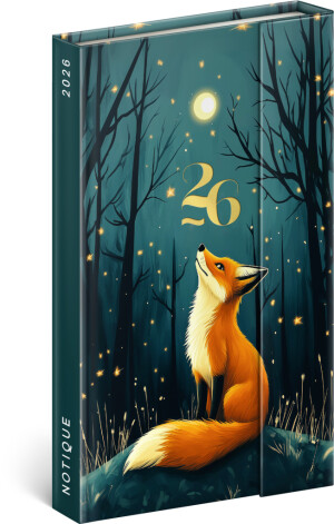 NOTIQUE Weekly magnetic diary Fox 2026, 13 x 21 cm - Reklamnepredmety