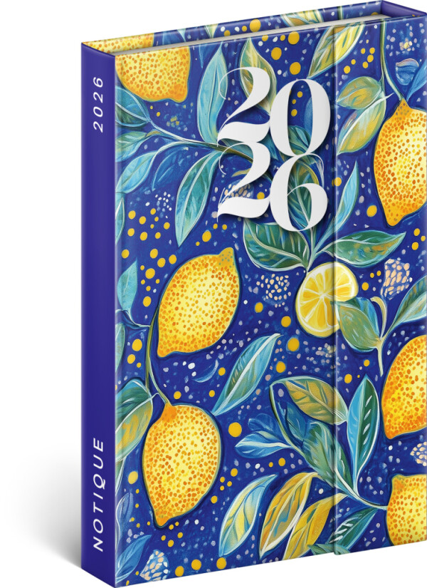 NOTIQUE Weekly Magnetic Diary Lemons 2026, 11 x 16 cm